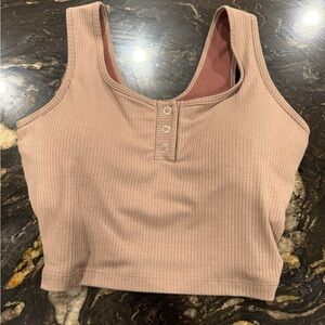 Bombshell Sportswear Ribbed Crop Top - Tan